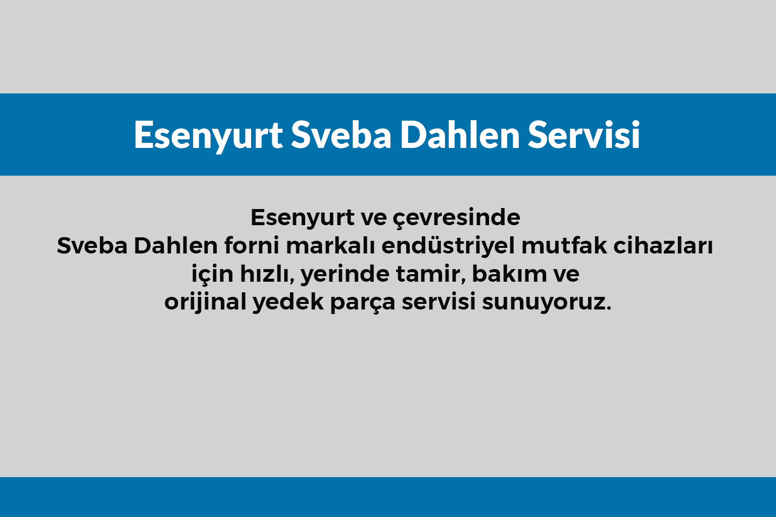 Esenyurt Sveba Dahlen Servisi